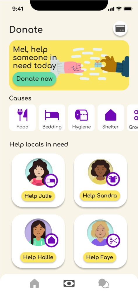 A mobile design of an app designed to help homeless women